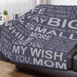 son gifts from mom personalized son blanket from mom blue grey gift custom personalized son gift inspirational son gift from dad mom