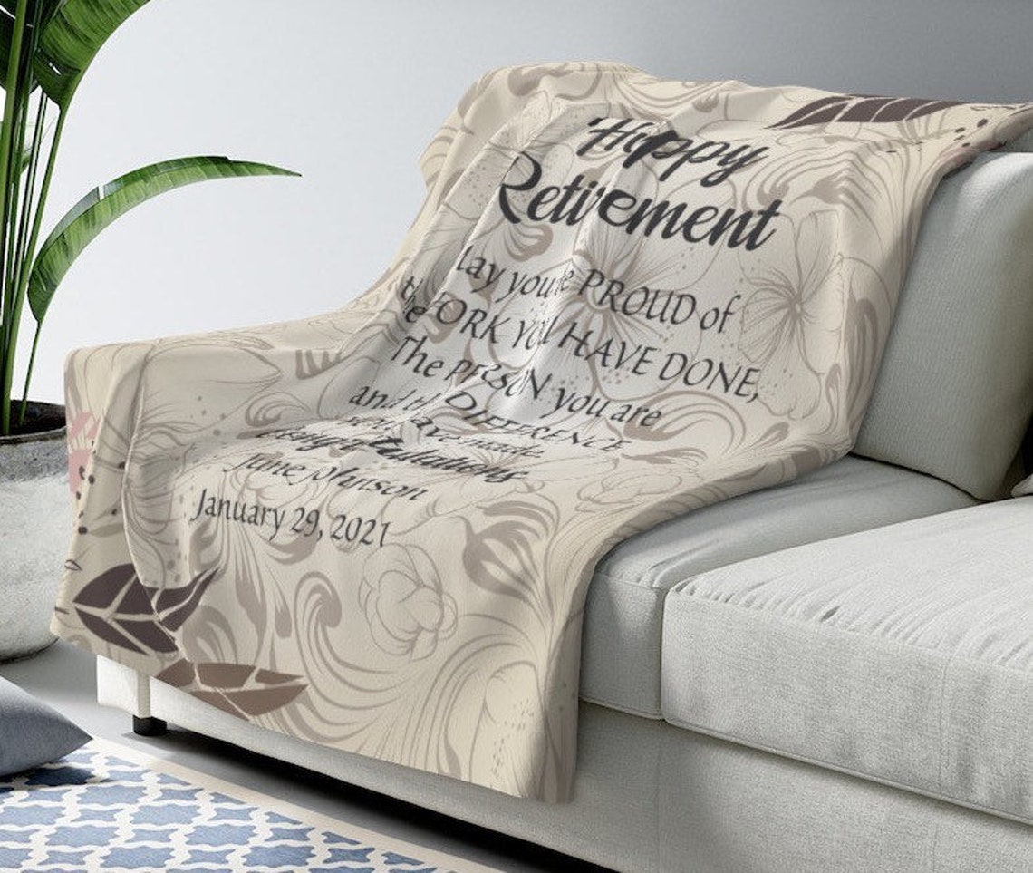 Personalized Retirement Blanket Retirement Gift Etsy