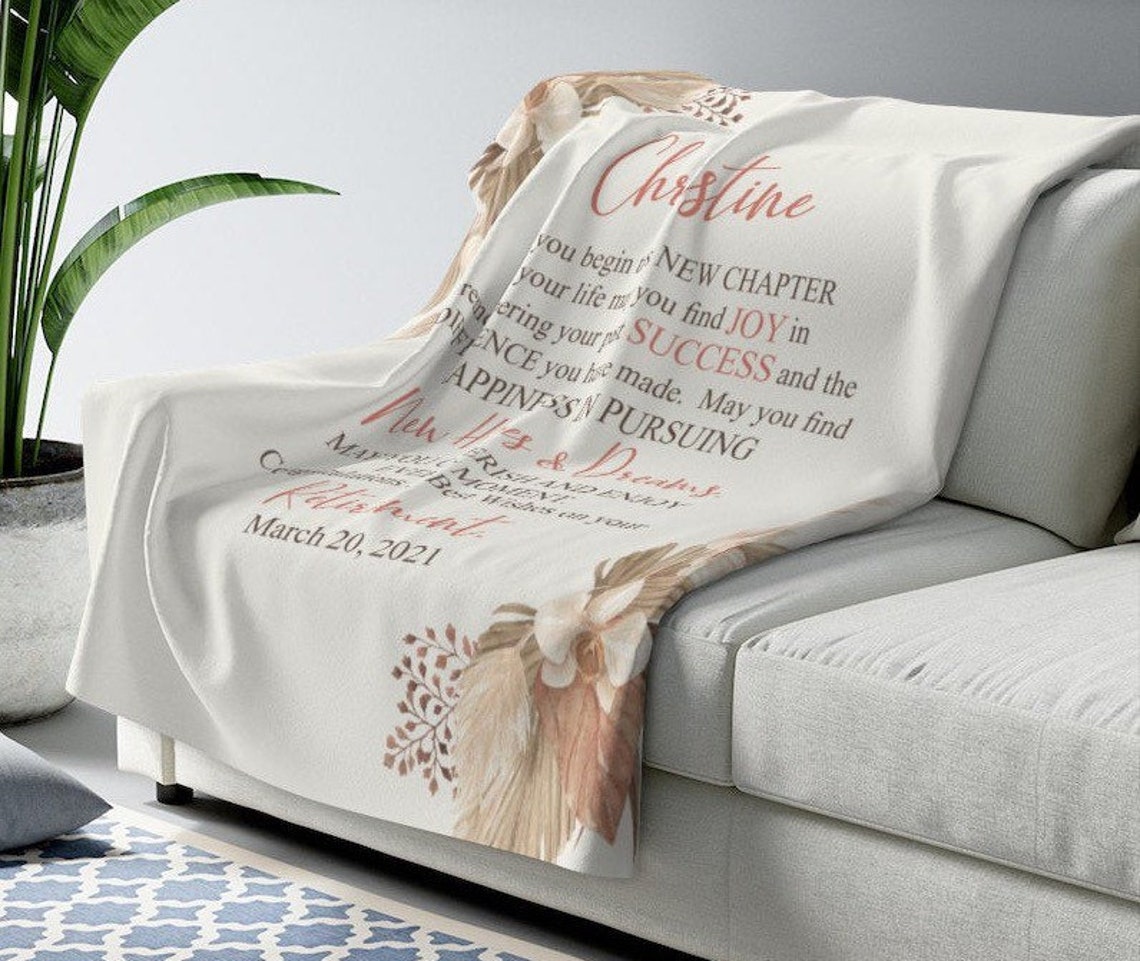 Personalized Retirement Blanket Retirement Blanket Custom Etsy