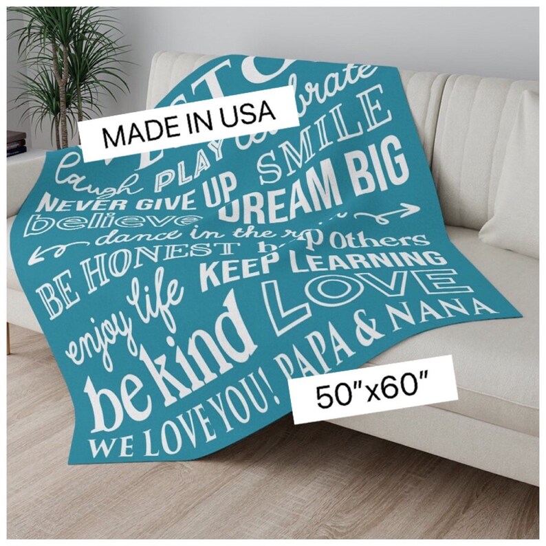 Grandson Gift From Papa and Nana Grandson Blanket Grandson Etsy