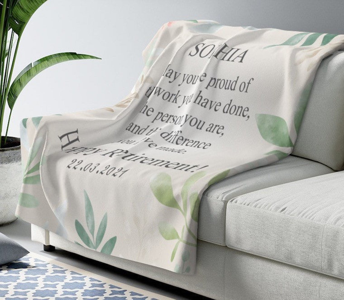 Personalized Retirement Blanket Retirement Blanket Custom Etsy