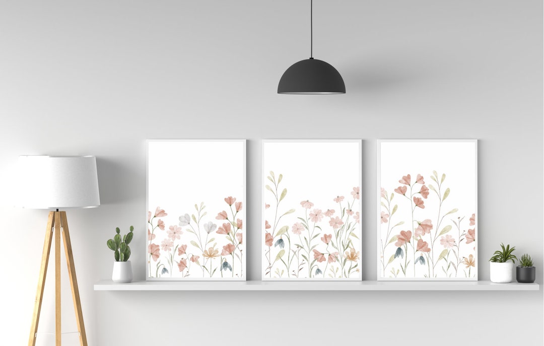 Wildflower Wall Art Downloadable Digital Print Wildflowers Print Elegant Floral Prints Neutral ...