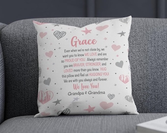 Granddaughter gifts from grandparents personalized grey granddaughter pillow from grandma  grandpa papa nana granddaughter custom gifts