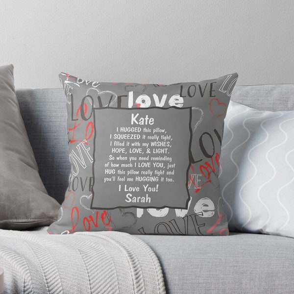 sister gifts from sister pillow personalized grey sister pillow best sister love minimalist sister gifts inspirational sister love hugs