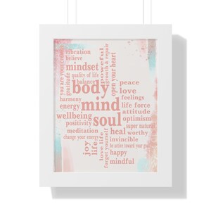 Wellbeing wall art printable digital print empowering wall art mind body soul downloadable healing wall art wellness mental health self care