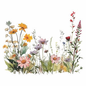 wild flower wall art downloadable digital print wild flowers print elegant floral prints neutral printable flower boho png