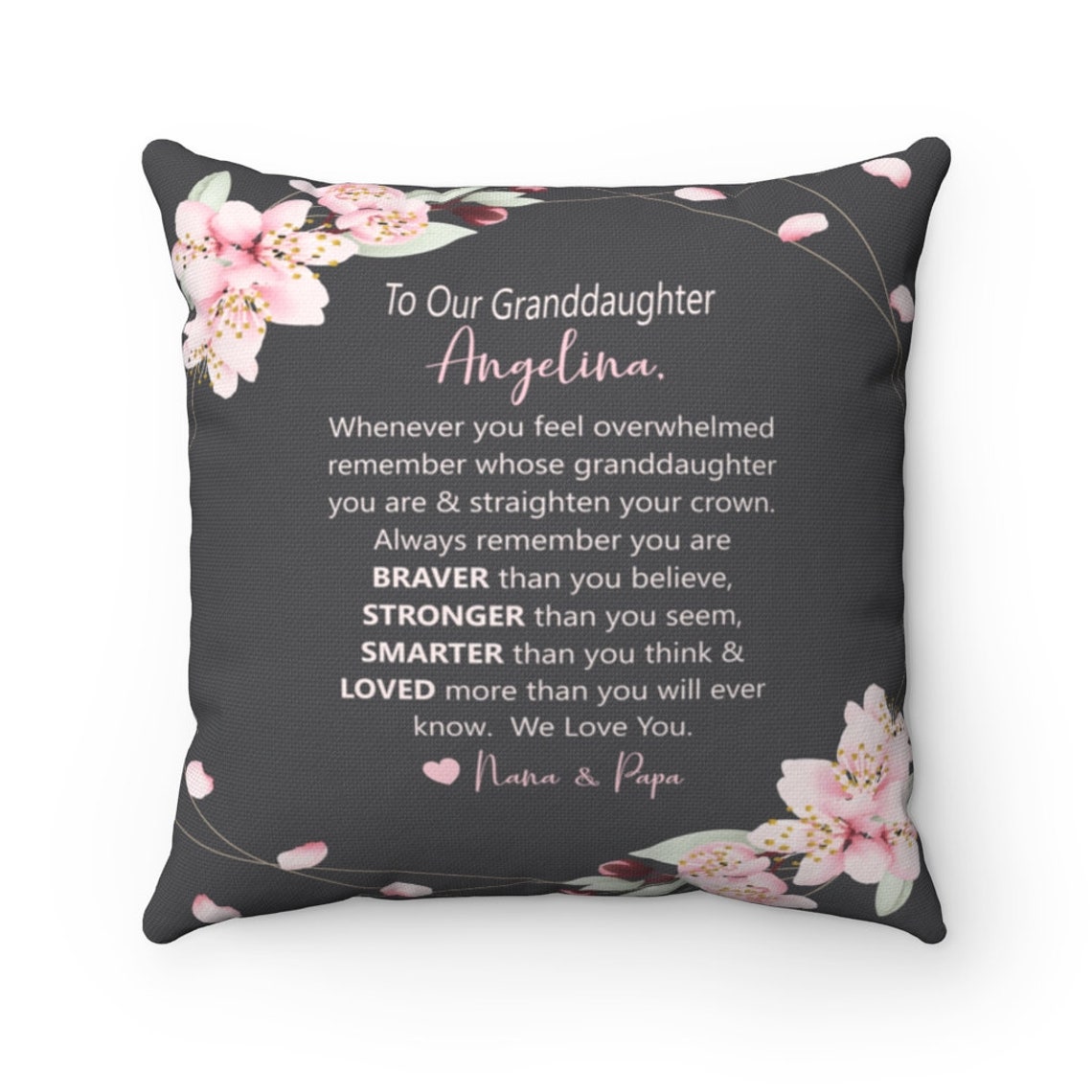 Granddaughter Pillow personalized Granddaughter Pillow Etsy