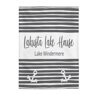 Lake House gifts personalized blanket custom family lake name custom grey lake modern minimalist new lake home image 6