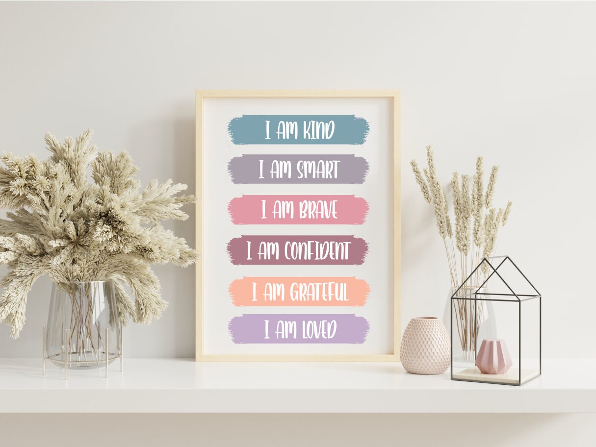Printable Positive Affirmations for Kids I Am Affirmations Girls ...