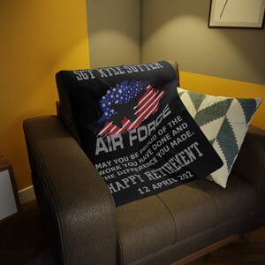 Air Force Retirement Gifts Personalized Air Force Retirement Blanket ...