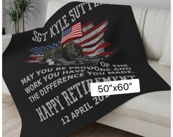 Army retirement gift personalized, military retirement gift, military retirement, army retirement,  army retirement blanket, personalized