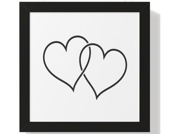 Society6 ケース Black White Heart Love Black and White Heart Love Print Art Poster Wall Art