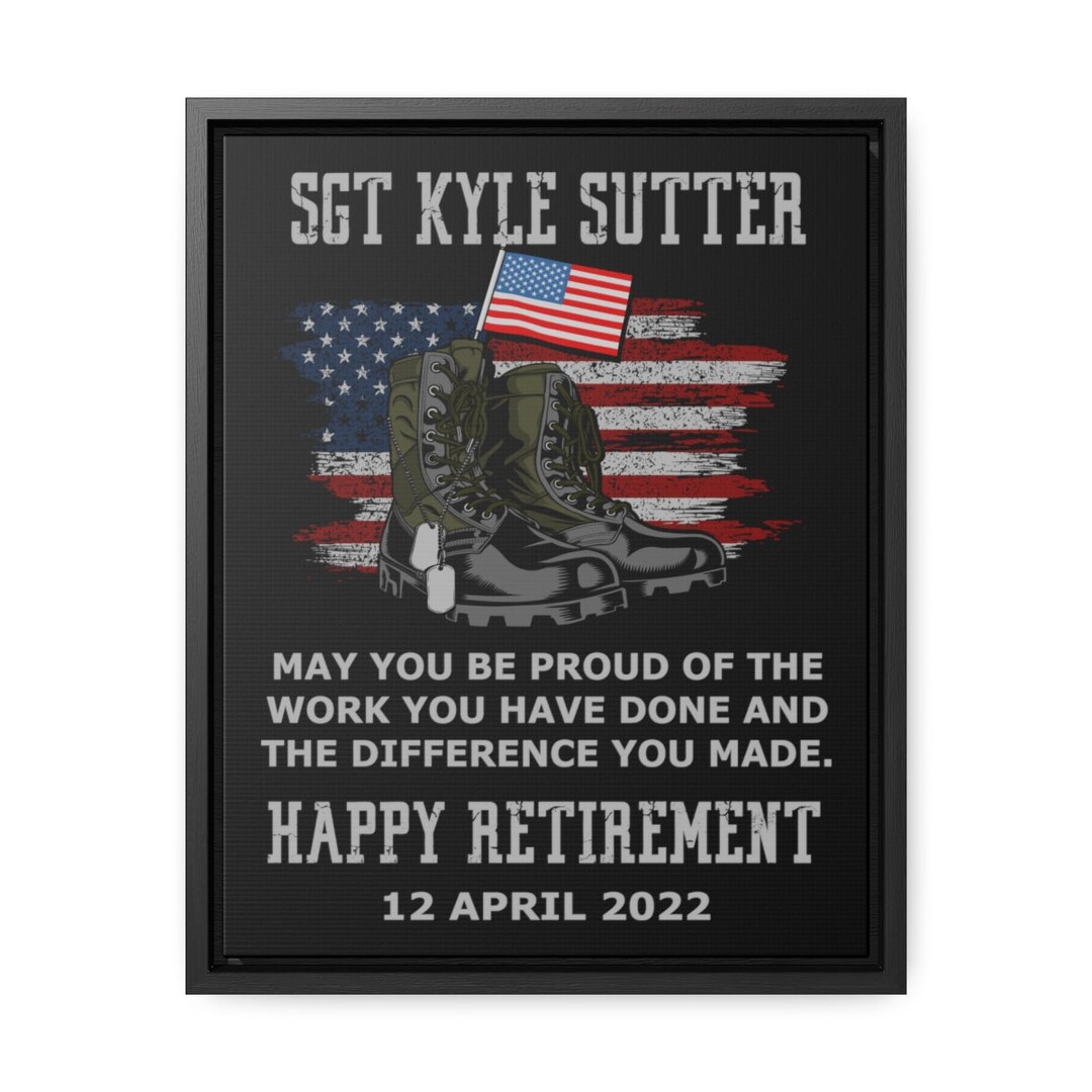 Army Retirement Gift Personalized, Army Retirement Canvas Personalized