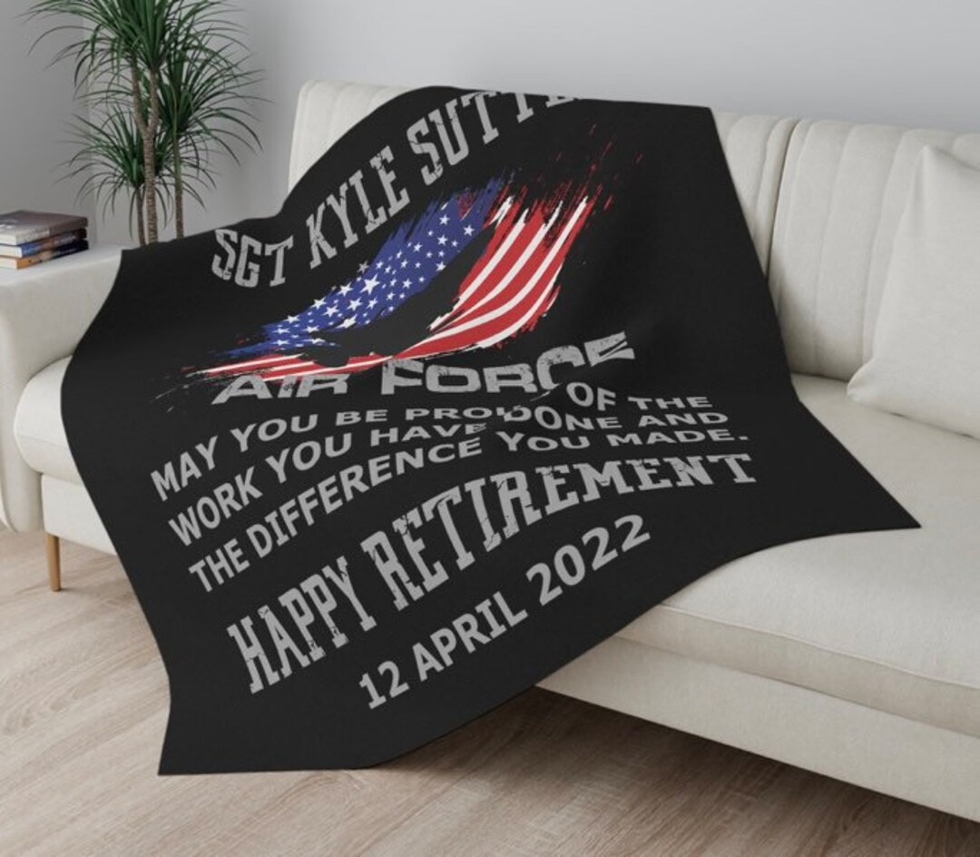 Air Force Retirement Gifts Personalized Air Force Retirement Blanket ...