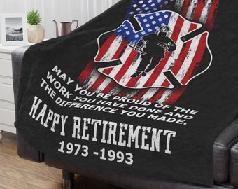 Firefighter Retirement Blanket firefighter retirement gift personalized firefighter retirement gift customizable firefighter retirement gift