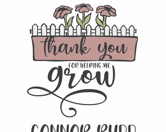 Dankeskarte Für Lehrer – Edelstahl-Geschenk Mit Gravur 'Helping Me Grow', 20,8 X 14 Cm