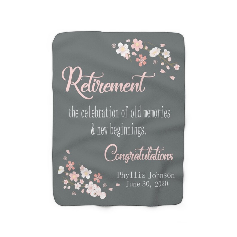 Retirement Blanket Personalized Retirement Custom Etsy