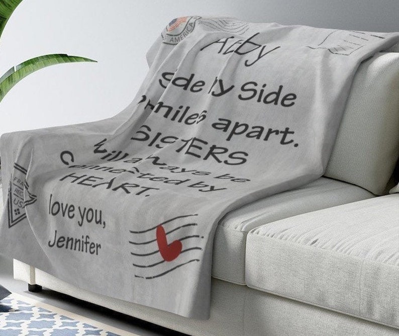 Sister Blanket Sisters by Heart Blanket Personalized Etsy