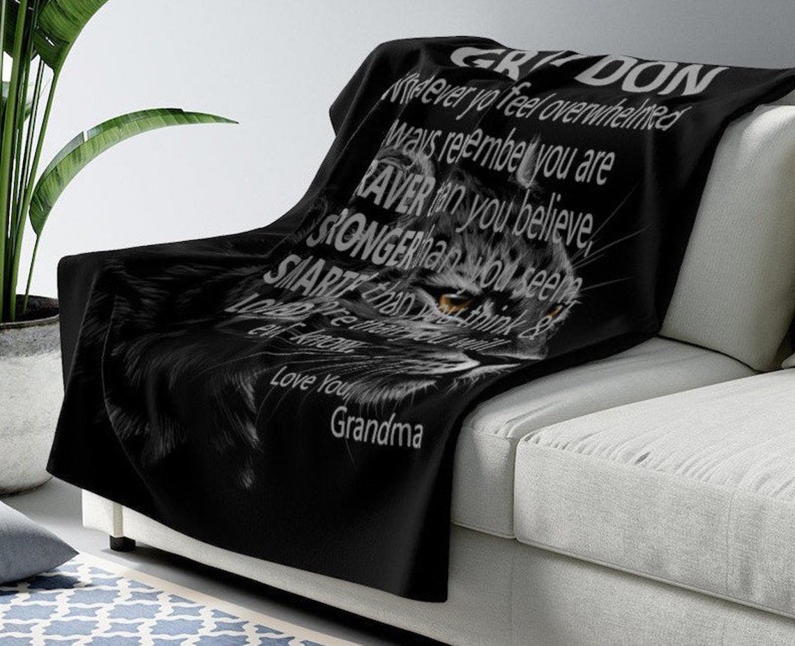 Grandson blanket personalized Grandson blanket grandson Etsy
