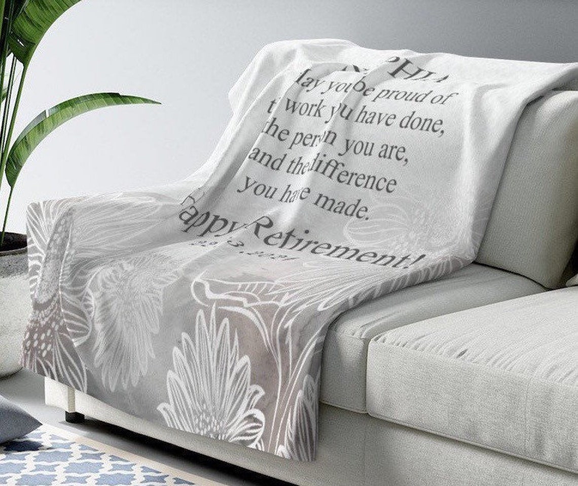 Retirement Blanket Personalized Retirement Blanket Custom Etsy