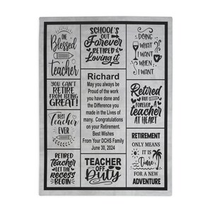 Teacher Retirement Gifts for Men Personalized Retirement Blanket