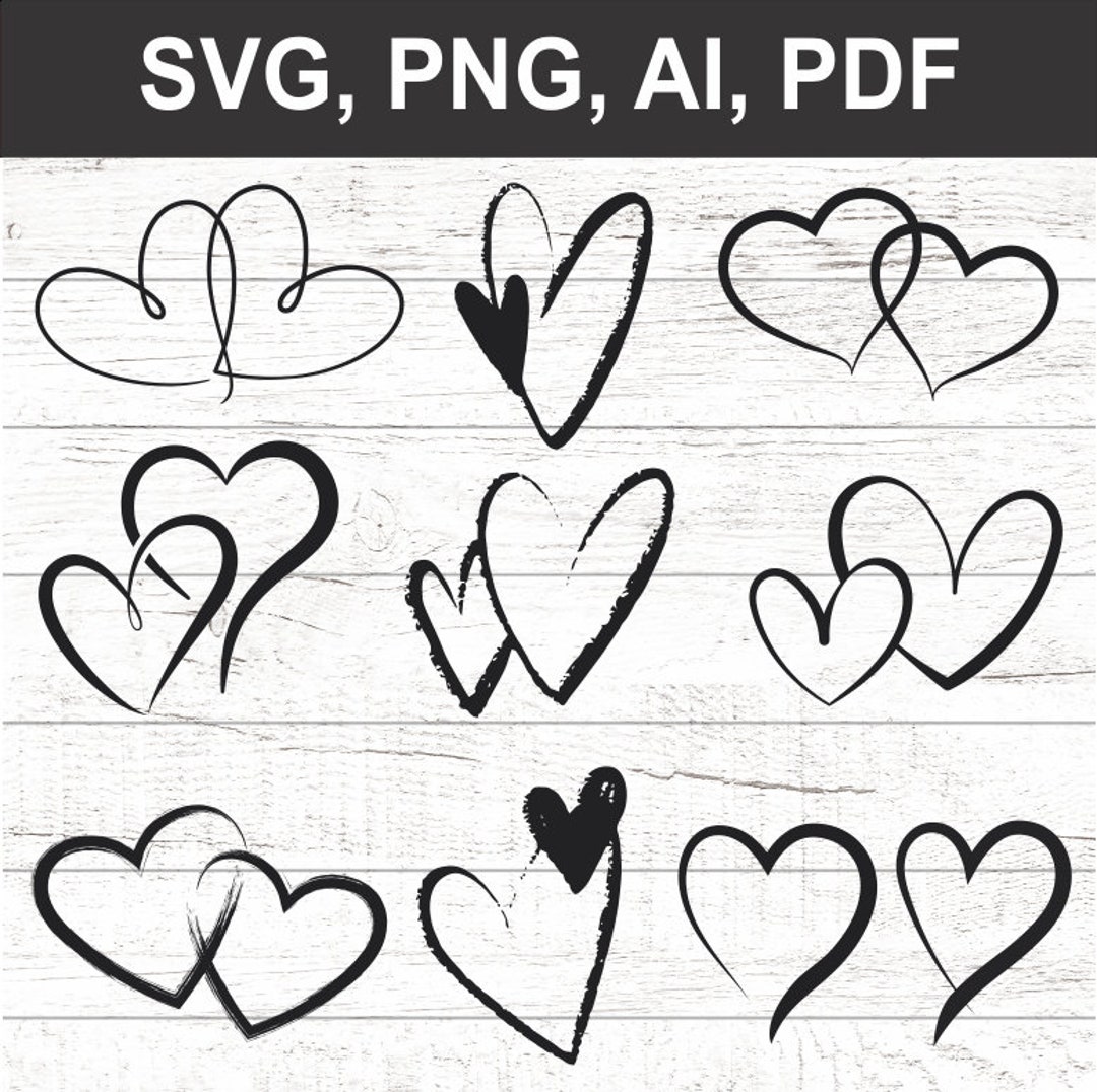 Hearts Printable Svg Pdf Png Files Digital Download File Digital Print ...