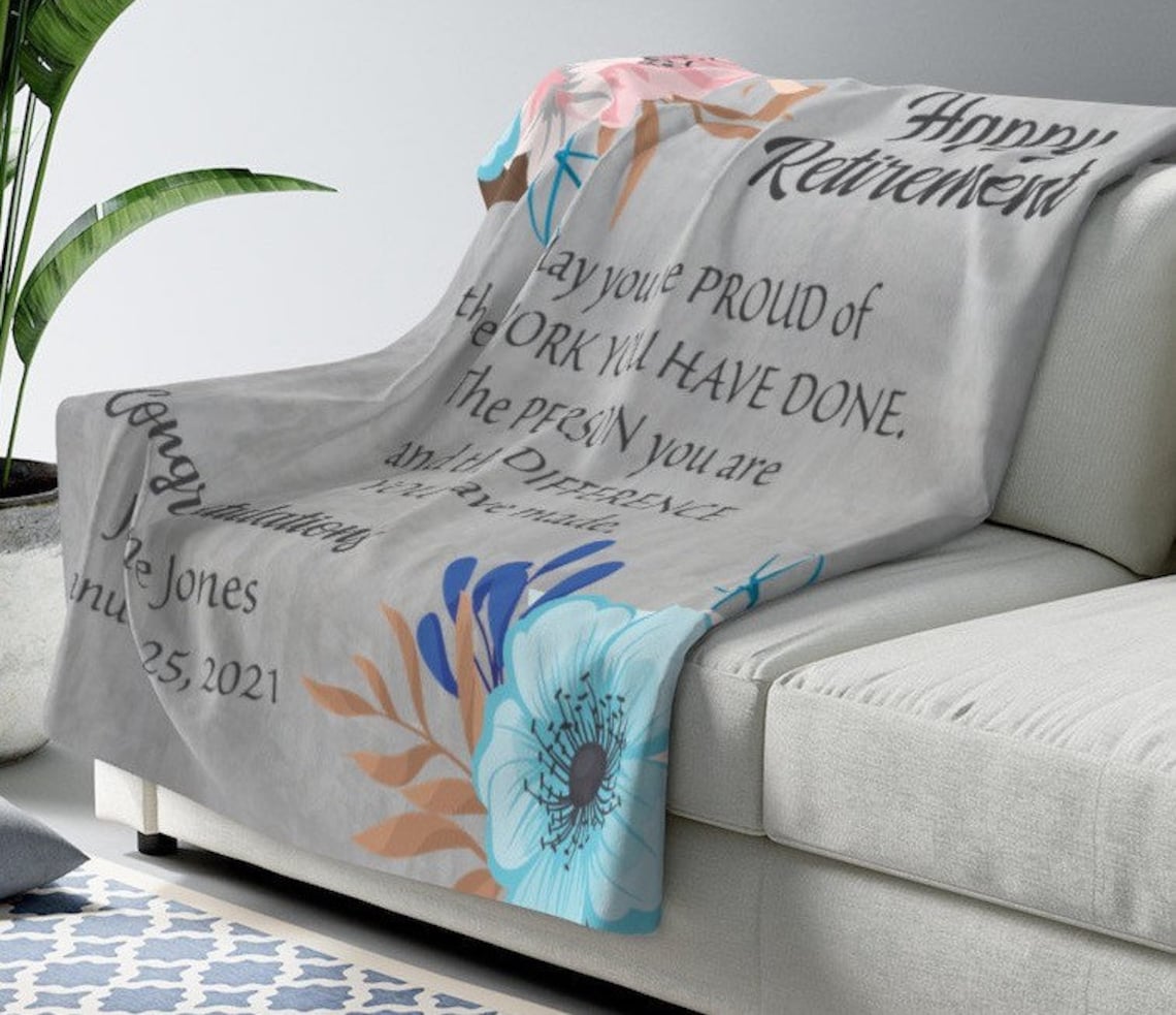 Personalized Retirement Blanket retirement blanket Etsy