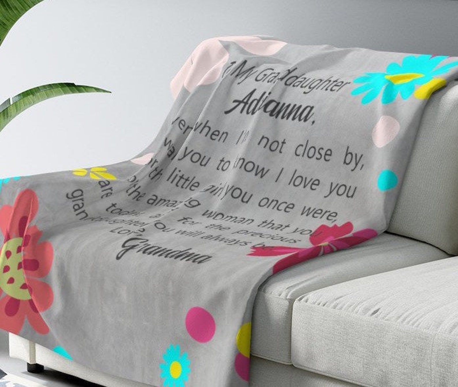 Personalized Granddaughter Blanket Granddaughter Blanket Etsy