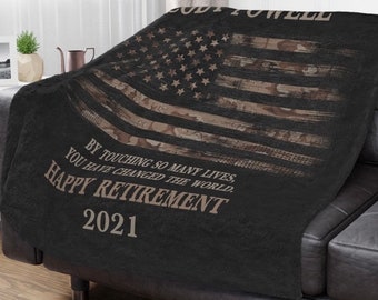 Military retirement gifts personalized blanket retirement military gifts for men custom gifts military coworker friend customizable gifts