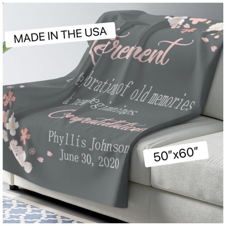 Retirement Blanket Personalized Retirement Custom Etsy