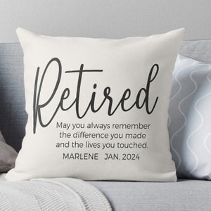 retirement gifts for women personalized retirement pillow coworker farewell goodbye Retirement pillow customizable retired 2025 friend gifts