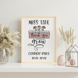 thank you for helping me grow teacher appreciation gifts printable downloadable  teacher appreciation gift personalized teacher gift