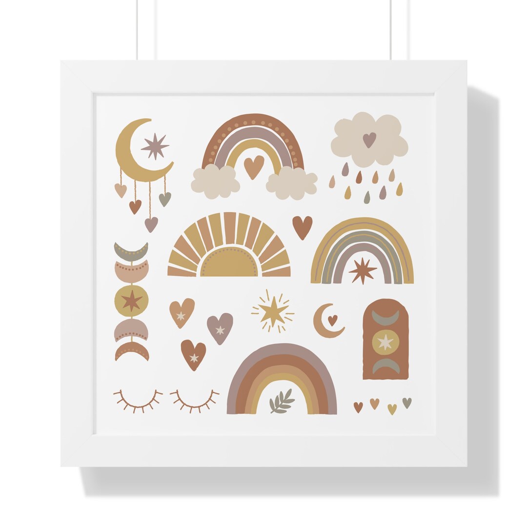 Boho Rainbow Svg Bundle Cute Rainbow Printable Digital Prints Heart ...