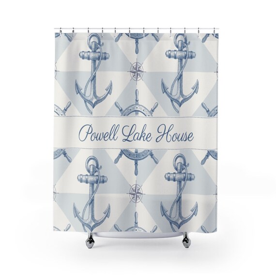 Lake House Shower Curtain personalized lake shower curtain Etsy