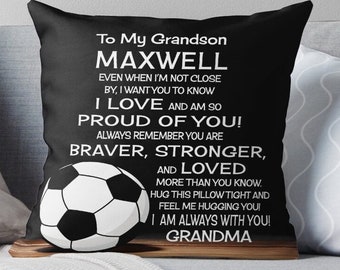 soccer gifts personalized grandson soccer pillow from grandma nana grandparent grandson soccer gift custom papa grandpa