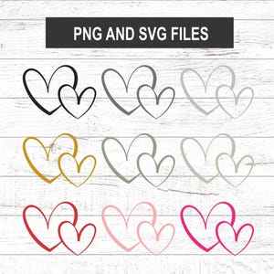 corazones imprimibles archivo svg png descarga digital archivo imprimir corazones dobles amantes descargas dos corazones imprimibles boda amor