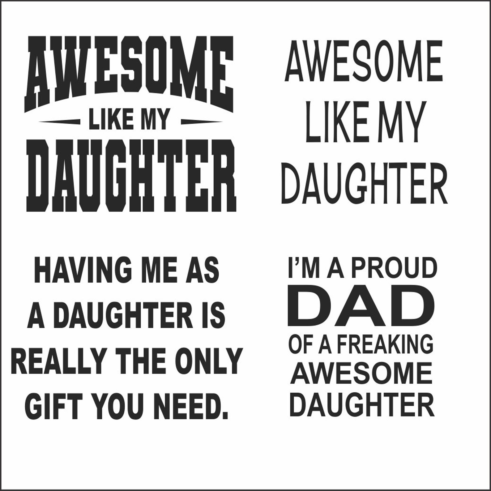 Dad Daughter Digital Print Png Svg Downloadable Files Awesome Like My ...