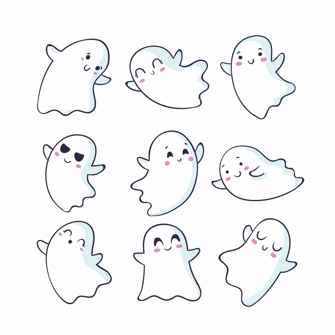 Kawaii Ghosts Svg Meme Printable Cute Ghosts Halloween Funny Ghost ...
