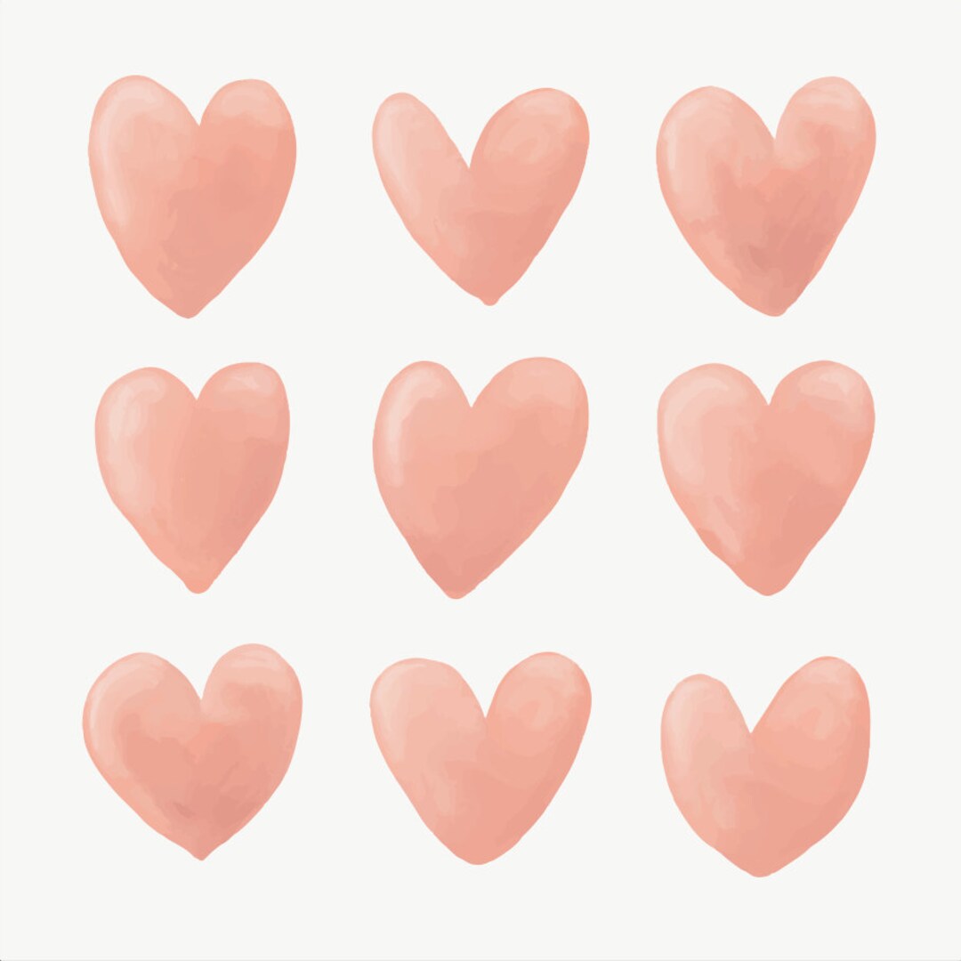 Hearts Printable Png File Digital Download File Digital Print Pink ...