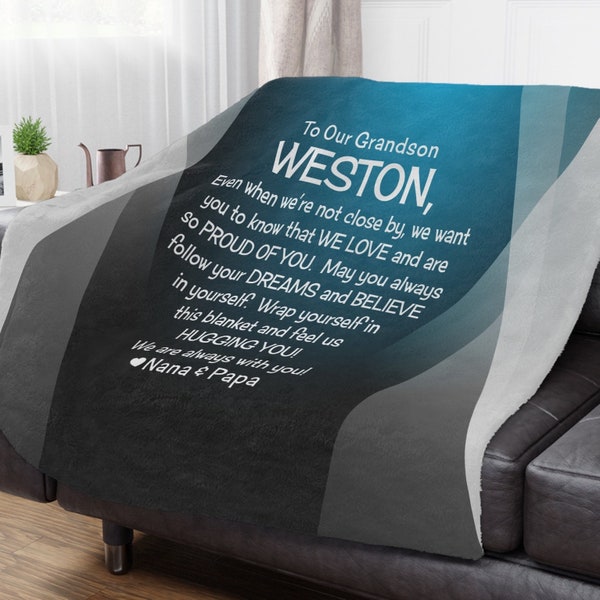 Grandson Blanket From Grandma and Grandpa Etsy