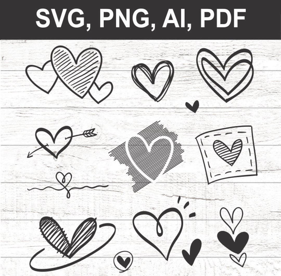 Hearts Printable Svg Pdf Png Files Digital Download File Digital Print ...