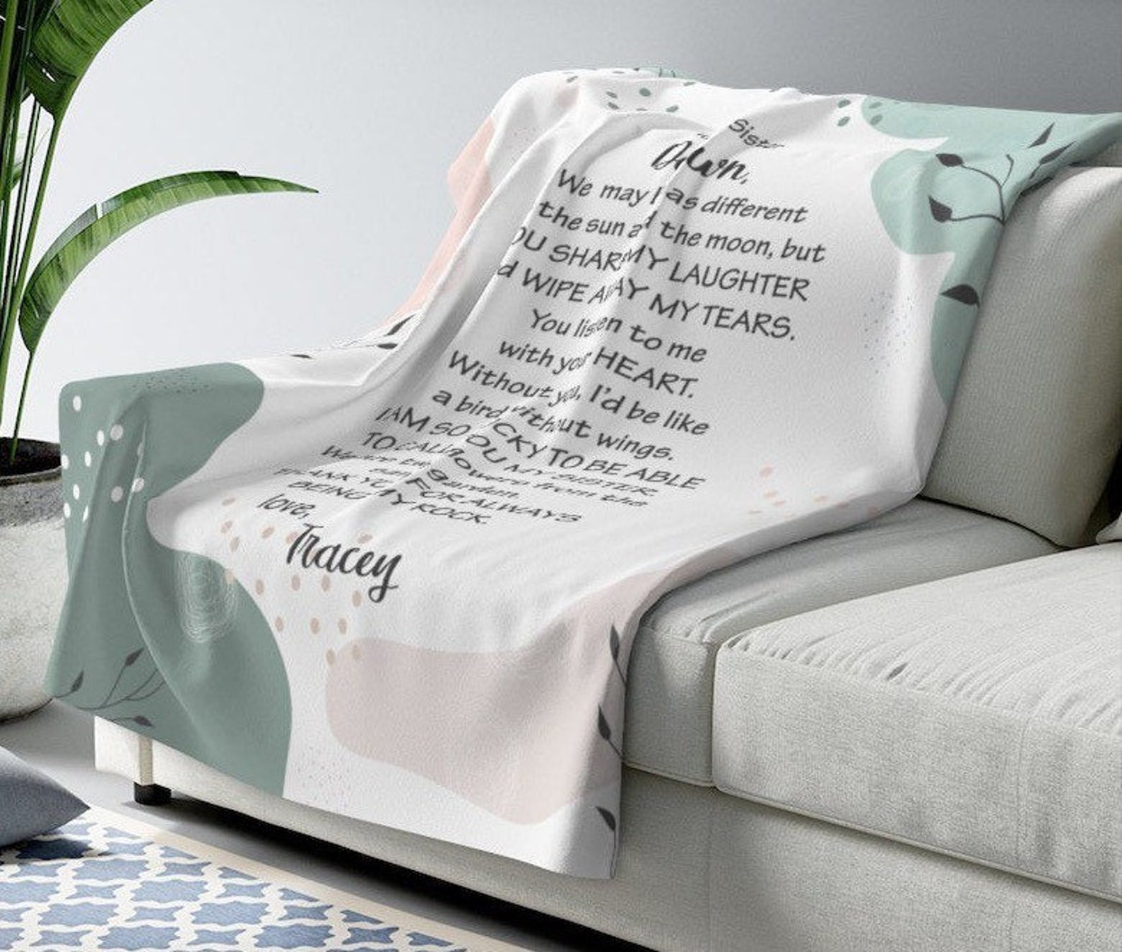 Sister Blanket personalized sister blanket inspirational Etsy