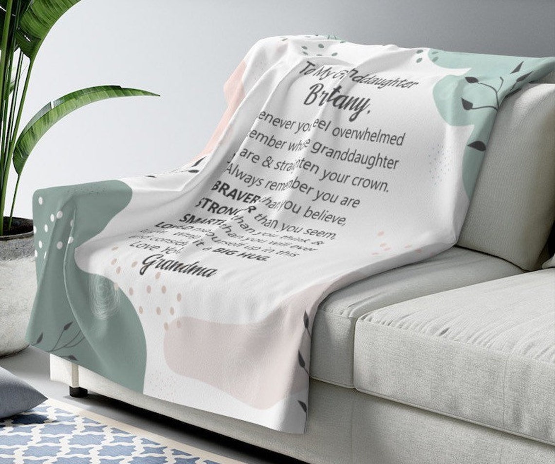 Granddaughter Blanket personalized Granddaughter blanket Etsy
