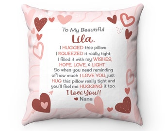 granddaughter gifts personalized pillow Valentine's Day granddaughter gifts from Nana Papa Grandma Grandpa GG G-Ma MomMom Granddaughter