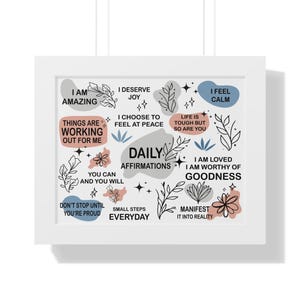 daily affirmations printable kids women law of attraction quote wall art digital print  empowering mental health png pdf printable manifest