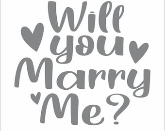 ¿Quieres casarte conmigo? SVG PNG Impresión digital Propuesta de matrimonio Descargable Novia Novio Prometido Imprimible ¿Quieres casarte? Minimalista Gris