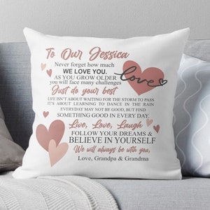 Granddaughter Gift from grandparents, Granddaughter pillow, personalized, customizable, granddaughter gift, grandparents, grandpa grandma