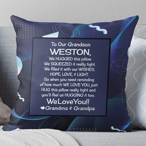 grandson gifts from papa and nana personalized grandson pillow from Grandma and Grandpa custom Grandparents GMa GG MomMom Nan great Grandson