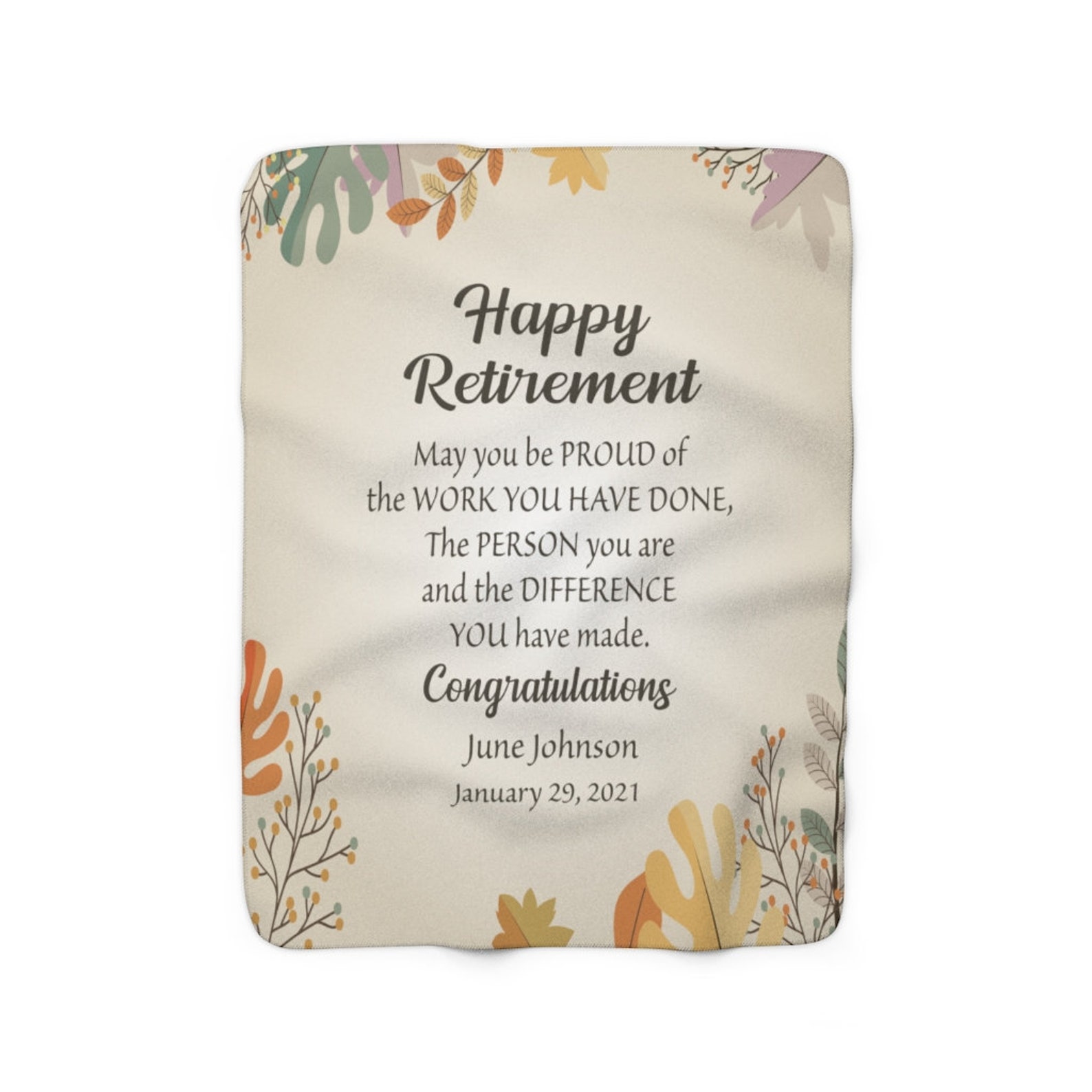 Retirement Blanket Personalized Retirement Blanket Custom Etsy