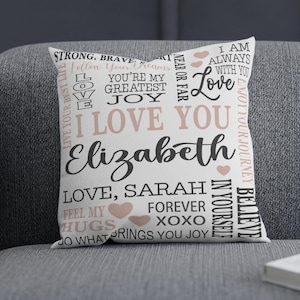 sister gifts from sister personalized sister pillow from sister customizable best sister gift from sister inspirational gifts pink grey